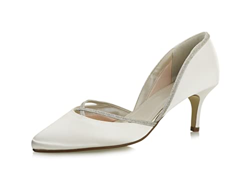 Rainbow Club Bridal Shoes Teddie - Pompes Ivoire Glitter Satin - Femmes - Gr 36 EU 3 UK Ivoire Crème...