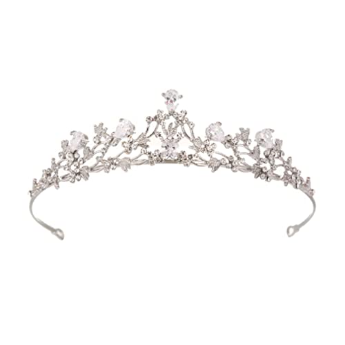 Changlesu couronne dame tiare avec incrustation fleur de cristal mariée diadème cuivre zircon strass...