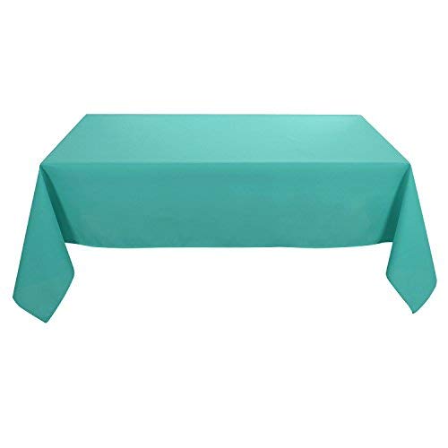 Deconovo Nappe hydrofuge Linge de table Effet lotus Nappe 130x130 cm turquoise