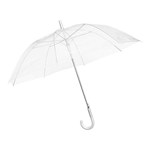 GOODS+GADGETS Parapluie transparent transparent, parapluie canne blanc Ø 100 cm ; élégant...