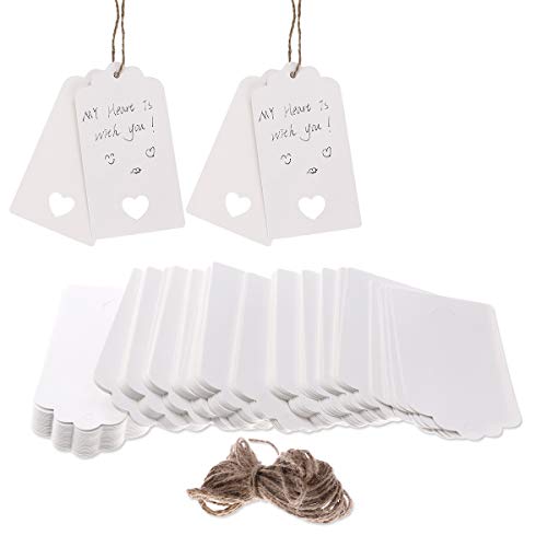 VORCOOL 100 pcs pendentifs cadeau papier étiquettes à suspendre étiquettes à suspendre avec fil