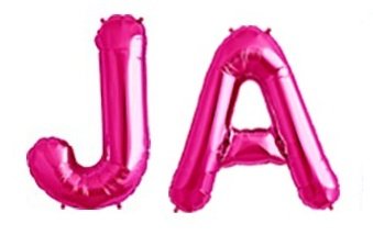 HS 86CM Ballon en plastique rose uni MEGA Lettres OUI Remplissage d'hélium