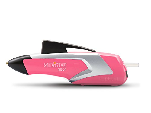 Steinel Bâton de colle sans fil Neo1 rose, pistolet à colle, 3 bâtons de colle 7mm, sans fil, batterie 3,6 V,...