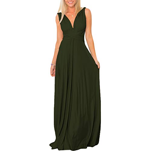 IBTOM CASTLE Femme Elégante Robe de Demoiselle d'Honneur Multiway Col V Dos Libre Robe de Fête...