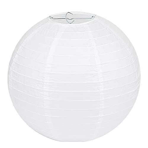 LIHAO 10' Lanterne en papier blanc Lampions en papier rond Abat-jour Décoration de fête de haute...