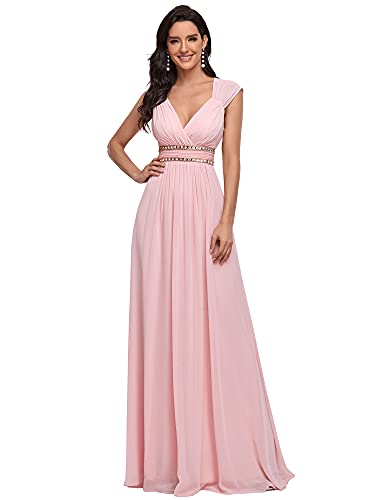 Ever-Pretty Femme Robe de soirée A-Line Robe de cérémonie Col en V demoiselle d'honneur dos nu longue...