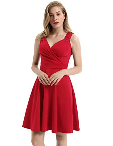 Robe à jupon Noël robe swing rouge robes vintage festives robe rockabilly CL698-5 M
