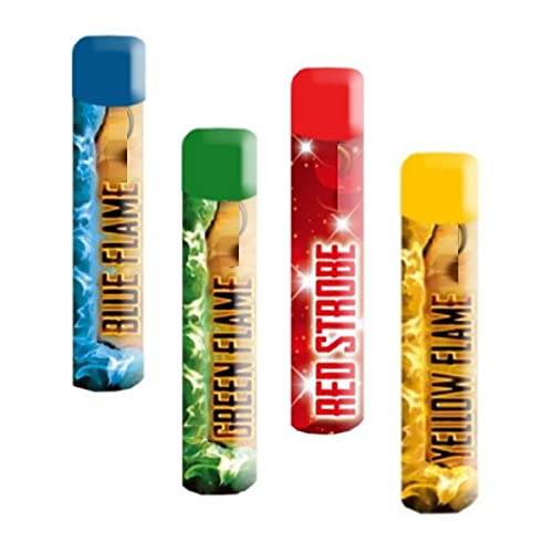 h2i, 4 pièces Color Mix, set de torches à main, Bengalo Pyro fumée volcan lance fontaine fête...