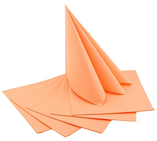 100 pièces de serviettes APRICOT ressemblant à du tissu 40 x 40 cm à plier mariage anniversaire...