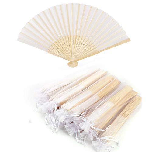 Anyasen éventails à main blancs éventails à main mariage éventails en bois...