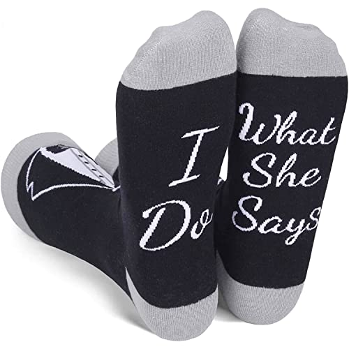 HAPPYPOP Groom Bride Best Man Father of Bride Groom Mother of Bride Groom I Do Weeding Socks...