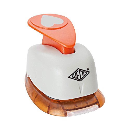 Wedo 168101 Perforateur à motif petit coeur (avec réceptacle pratique, découpe 1,6 x 1,3 cm) gris...