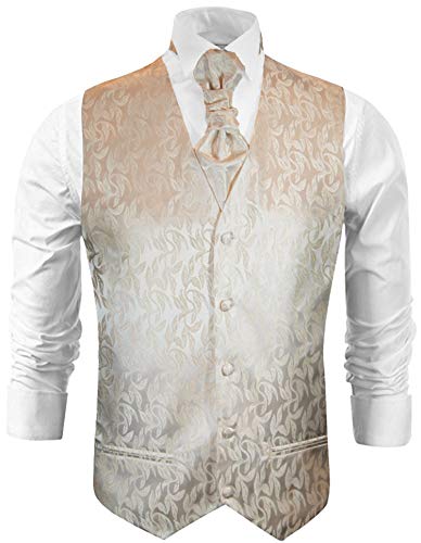 Paul Malone Ensemble gilet de mariage 5pcs cappuccino clair - Gilet de costume de mariage hommes - taille 52 M
