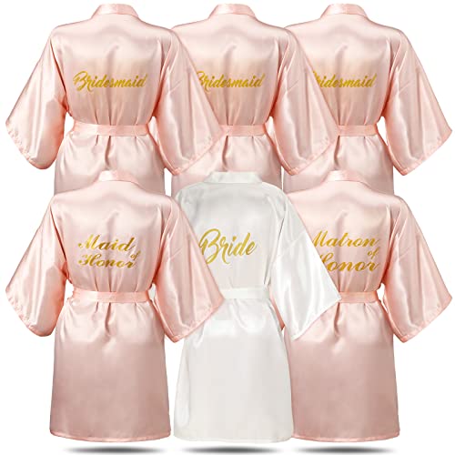 6 peignoirs de demoiselles d'honneur pour robes de mariées Matron of Honor Robe de demoiselle d'honneur...