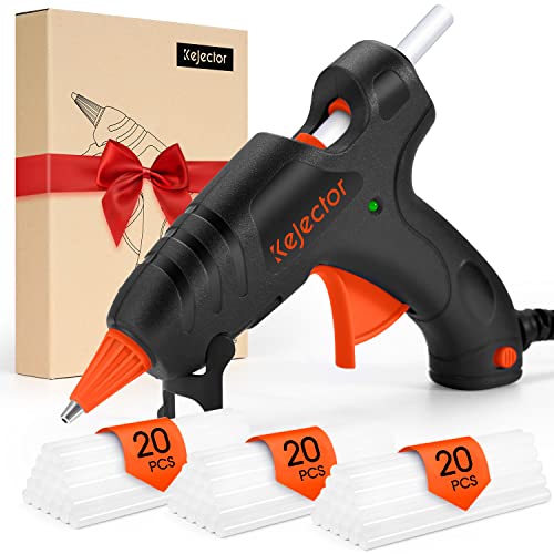 Kejector Pistolet à colle ignifuge avec 60pcs de bâtons de colle chaude transparents 7*128mm...