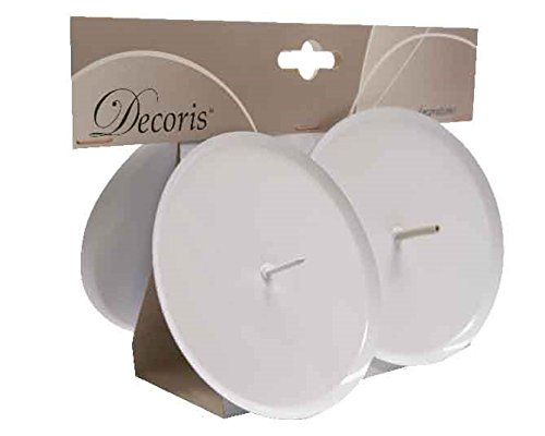 Decoris 4 assiettes à bougies Avent Noël 10 cm diamètre Blanc