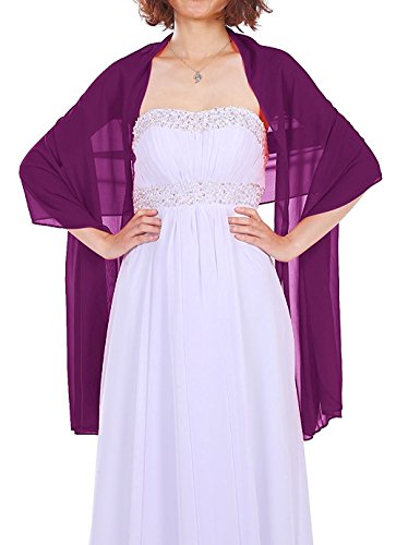 Dressystar étole en mousseline de soie pour robes de différentes couleurs grape 160cm*50cm