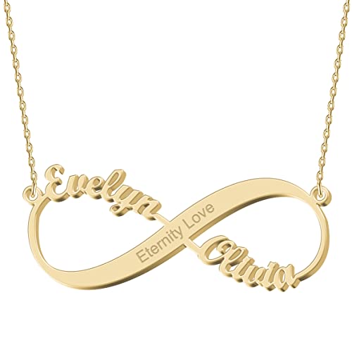 JoelleJewelryDesign Infinity - Chaîne de nom infini en argent sterling, Personnalisé Chaîne infini...