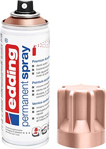 edding 5200 Aérosol permanent - or rose - 200 ml - Vernis acrylique pour peindre et décorer le verre,...