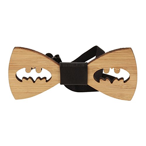 Vikings nœud papillon bois Batman Woody, brun, 9,5 cm x 4 cm