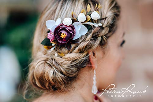 R9 Coiffure peigne fleurs pivoines Oktoberfest mariée mariage coiffures wedding...