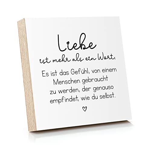 ARTFAVES® Tableau en bois avec proverbe - L'amour est plus qu'un mot | Cadeau déco sur le thème...