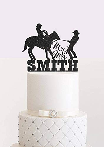 Gâteau de mariage cowboy topper mariée et marié mariage country western topper gâteau cowboy et...