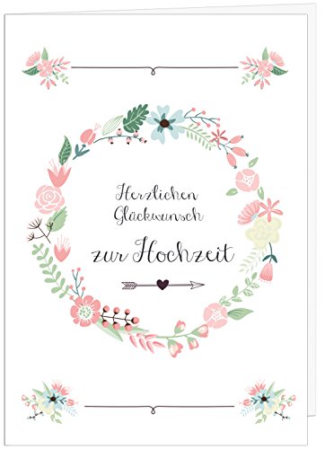 Carte de vœux de mariage A4 // Carte de mariage grande'Couleurs douces' // Grande carte de mariage noble...