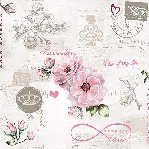 20 serviettes Amour intemporel comme décoration de table pour un mariage au look vintage 33x33cm