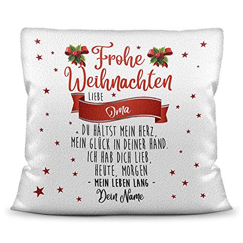 Coussin de Noël avec un mot gentil pour - grand-mère - personnalisable avec son propre nom...