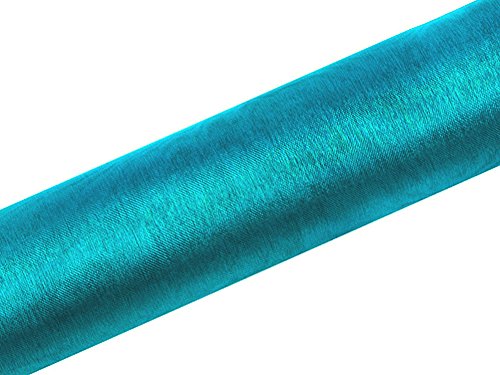Décoration de fête 9mx16cm Organza Rouleau Tissu Chemin de table Décoration de mariage (Turquoise (083))