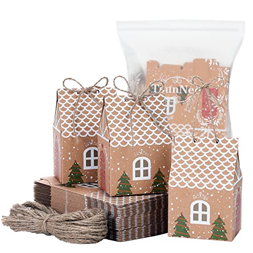 TsunNee Boîtes à cadeaux de Noël, boîtes à bonbons en papier kraft, Noël...