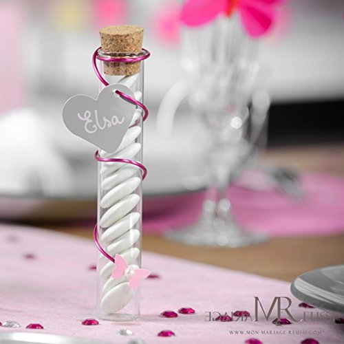Tubes à essai en verre avec bouchon, 10 cm, 48 pièces dans une boîte, mariage baptême communion