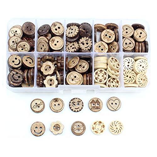 Aweisile 100 pcs boutons coco boutons couture vintage boutons scrapbooking vêtements déco...