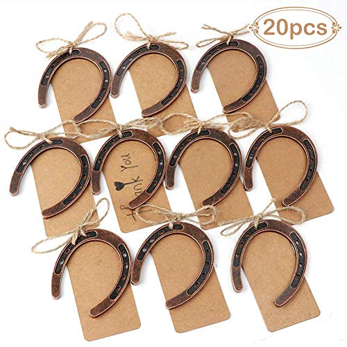 Aparty4u 20pcs pièce cadeau fer à cheval de mariage, Avec tags Lucky fer à cheval pour fête d'anniversaire...