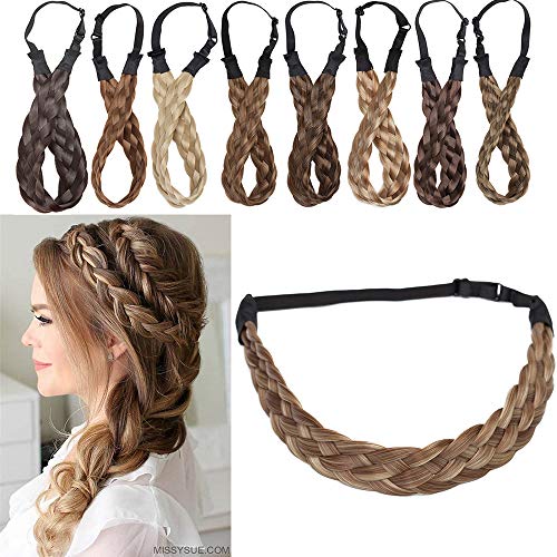 SEGO Extensions bandeau tressée extensions de cheveux bandeau réglable élastique...