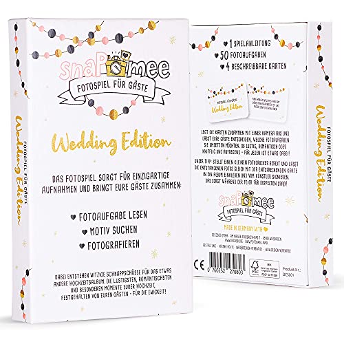 Jeu photo mariage deluxe par snaPmee - 50+4 tâches photo - jeu de mariage pour invités &amp ; mariés -...
