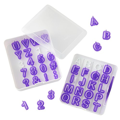 Wilton Ensemble d'emporte-pièces pour fondant Lettres et chiffres, 40 pièces, 2.92 x 2.76 x 2.92 cm