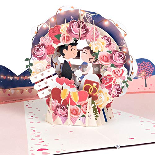 papercrush® Carte pop-up Couple de mariés - Carte de mariage amusante en 3D, cadeau d'argent ou...