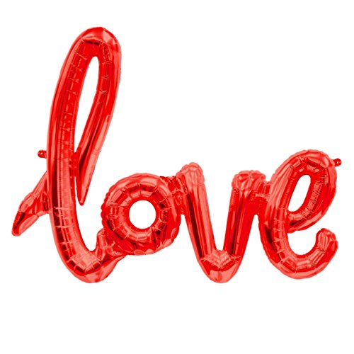 ballonfritz® Love-écriture ballon de baudruche en rouge - ballon en plastique XXL comme décoration de mariage, cadeau ou...