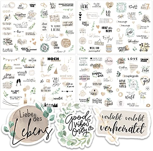 Stickers mariage livre d'or (164 motifs) - Autocollants mariage vintage pour livre d'or ou album photo...