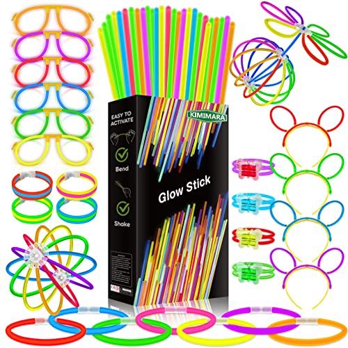 Kimimara Set de fête - Bâtons lumineux pour enfants pour bracelets lumineux Lunettes...