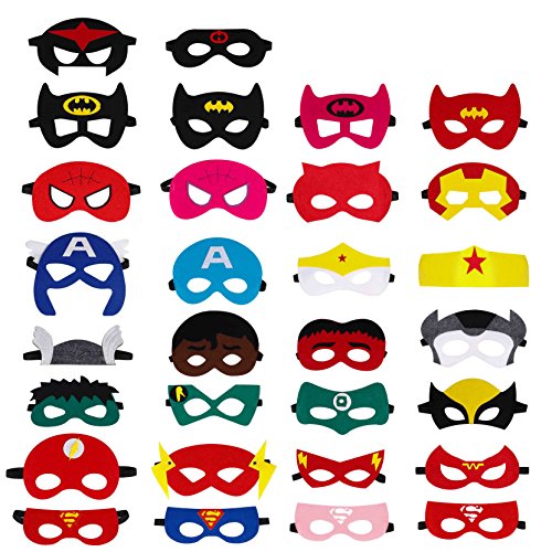 HONGXIN-SHOP Masques de super-héros, masques en feutre Superhéros Cosplay Party Demi-masques avec...