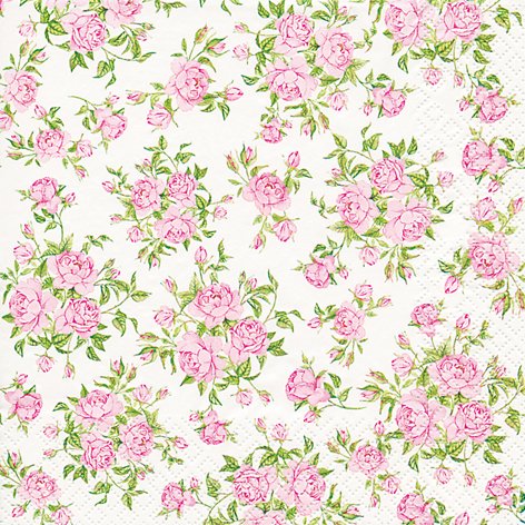 20 Serviettes Little Roses - Petites roses / Motif floral 33x33cm