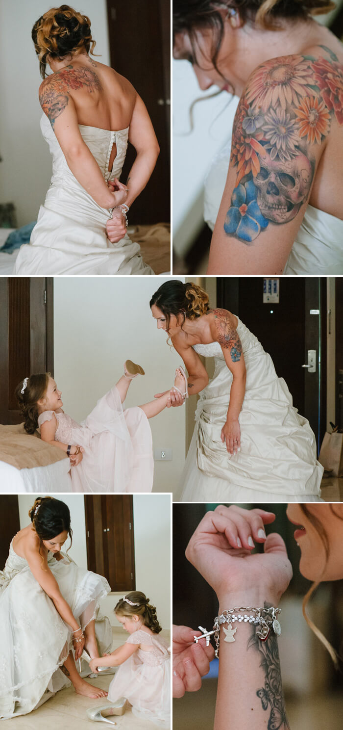 mariée avec tatouages