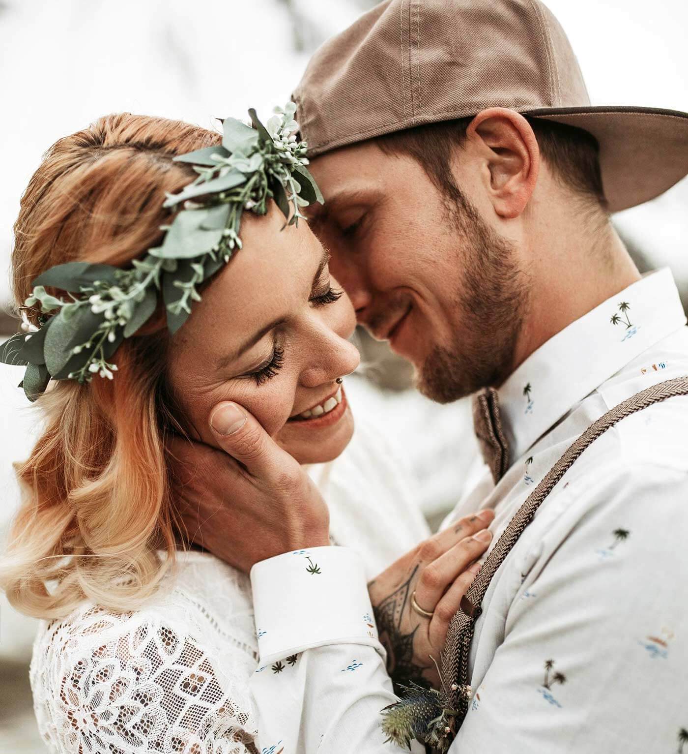 coiffure de mariée avec eucalyptus