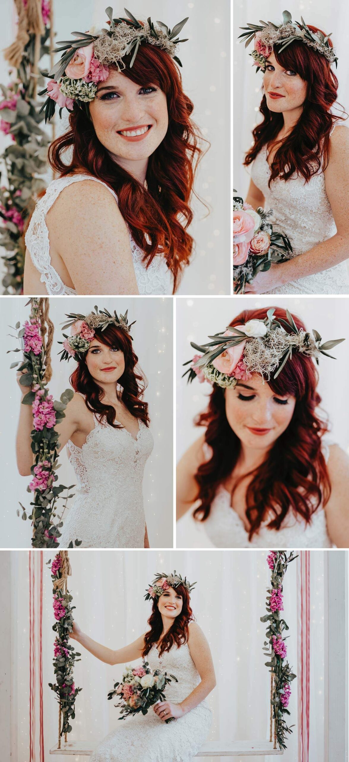 coiffure de mariée tendance couronne de fleurs