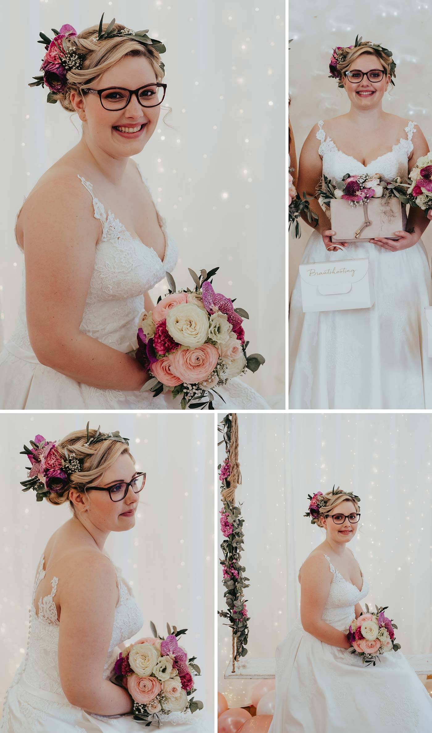 coiffure de mariée avec lunettes