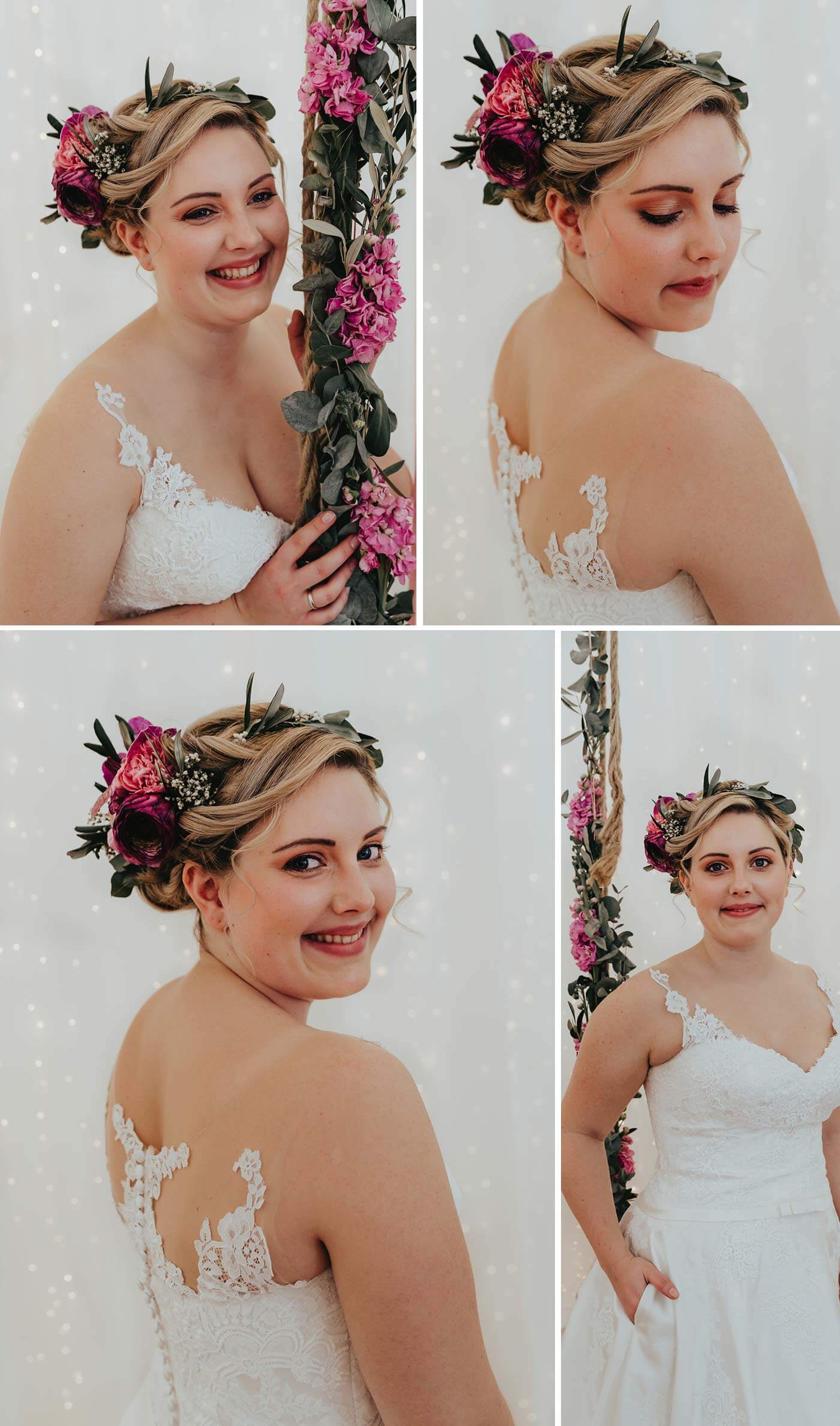Coiffure de mariée tendances couronne de fleurs