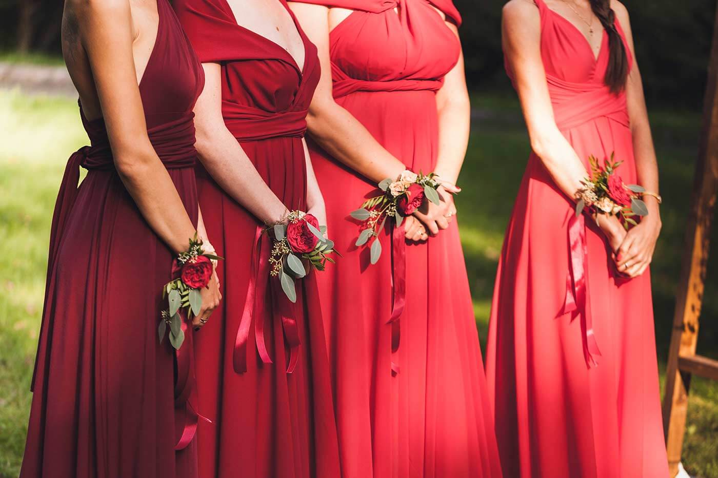 robes de demoiselle d'honneur rouges